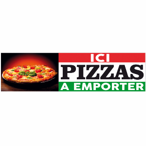 Banderole publicitaire ICI PIZZAS A EMPORTER