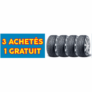 Banderole publicitaire PNEUS : 3 ACHETÉS 1 GRATUIT